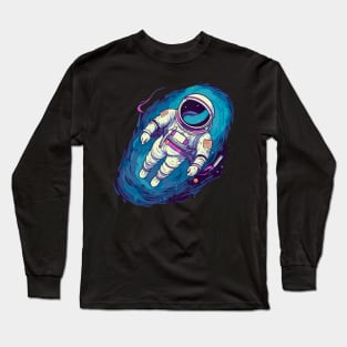 Adventurous Astronaut Floating in Space - Unique Space Exploration Design Long Sleeve T-Shirt